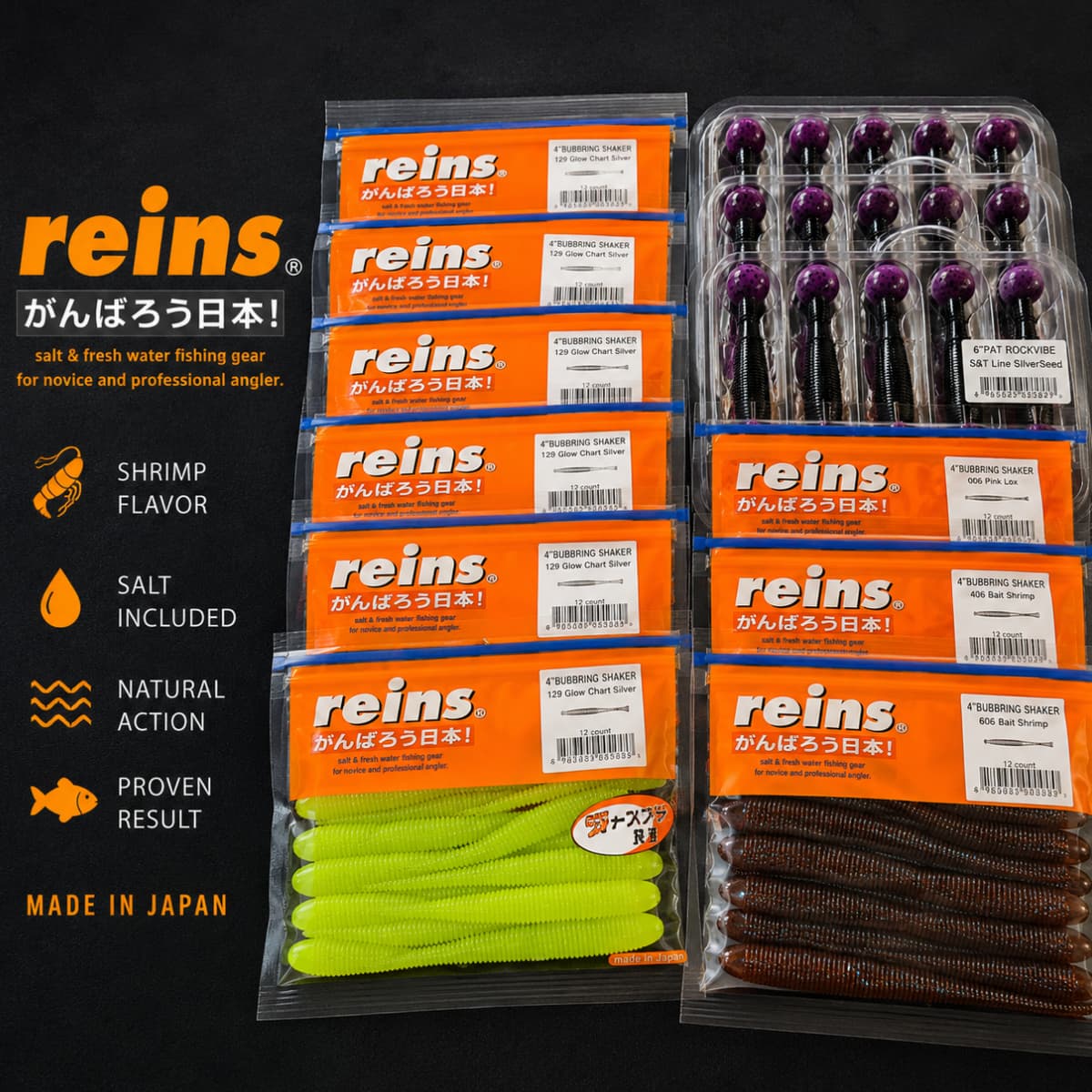 Reins silikonivieheet – alkuperäiset japanilaiset pehmovieheet kuhan, ahvenen ja hauen kalastukseen