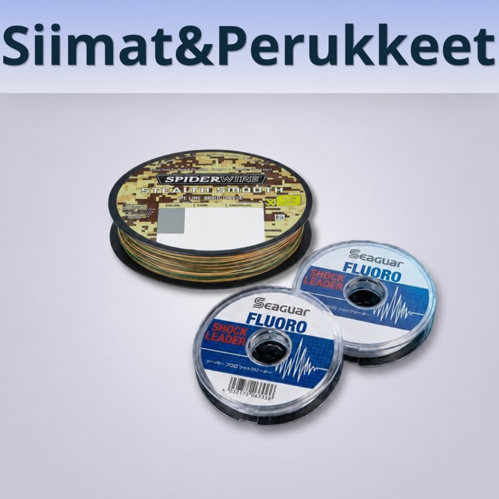 Punotut siimat, fluorocarbon- ja teräsperukkeet kaikkiin kalastustyyleihin.