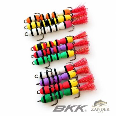 Mandula Micro ja Slim Worm täysi mix-set 10 kpl BKK-koukuilla