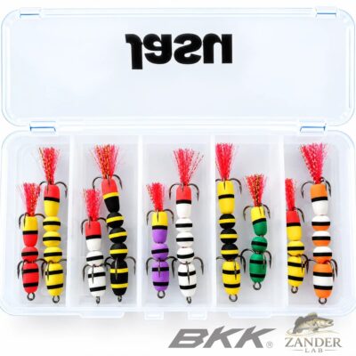 Mandula Slim Worm 3.2" ja Micro 2.2" sekasetti 10 kpl BKK-koukuilla